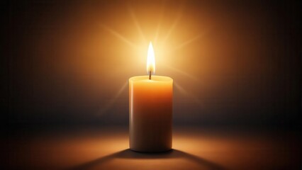 Abstract candle illustration against a dark background with gentle warm light radiating outwards