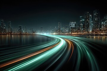 Fototapeta premium City Lights Trails at Night