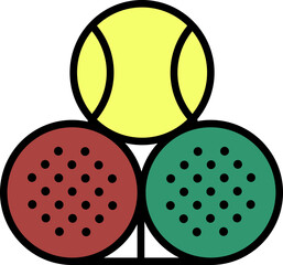 Pickleball and Paddle Club Logo Lineart Vector	