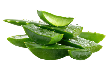 Aloe vera slices, fresh and vibrant