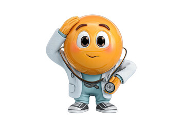 A cartoon doctor emoji.  Smiling, attentive
