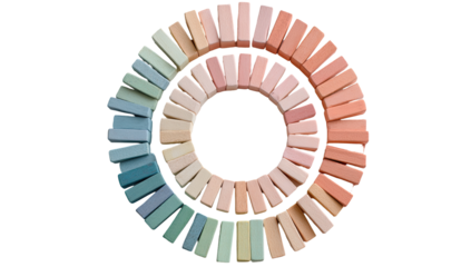 Circular color palette of pastel shades