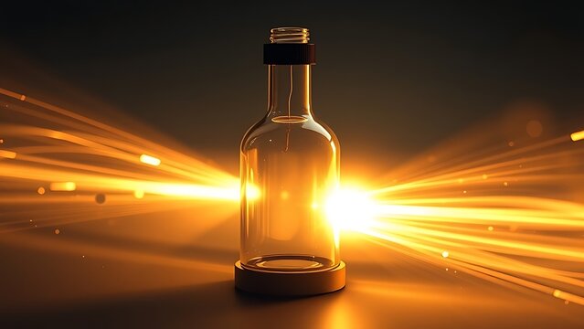Klein bottle battery emitting self-recharging light beams, showcasing paradoxical energy loops.