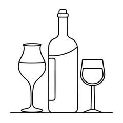 wine bottle and glass