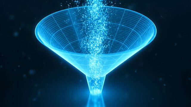 Abstract digital funnel graphic