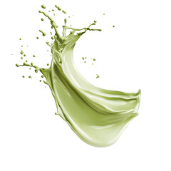 Green liquid splash isolated on transparent background