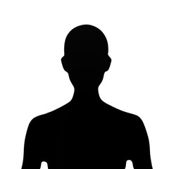 Silhouette of a Person Standing Upright with Arms Relaxed Against a Transparent Background