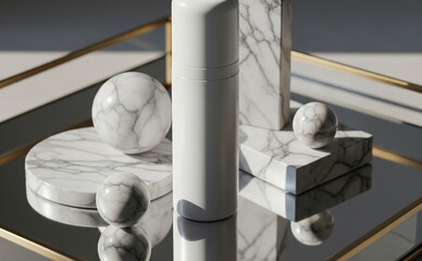 Tablet Mockup On Marble Desk With Stylus