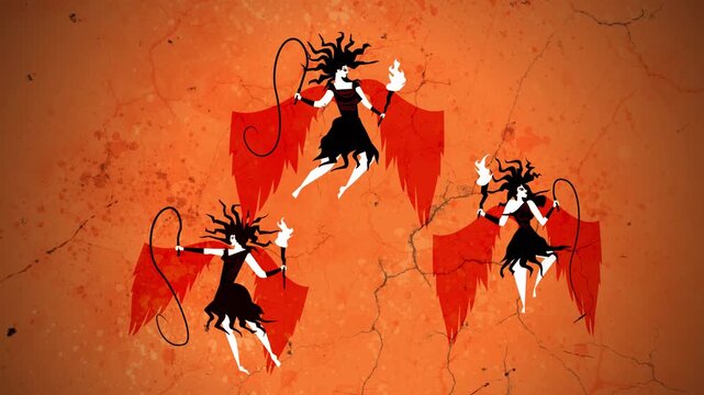 greek mythology furies erinyes vengeance winged goddess