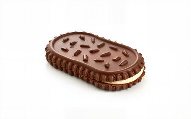 chocolate biscuit stick isolated on white background. High quality