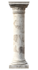 Classical stone pillar isolated on transparent background