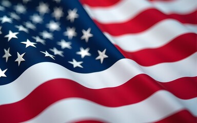 Veterans day remembrance concept. USA flag background. United States of America celebrates armed forces on november 11th. Close up, copy space, top view. High quality