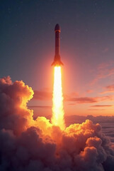 rocket in the sky  HD 8K wallpaper Stock Photographic Image