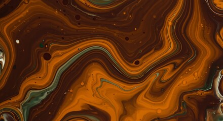 Dynamic Fluid Art Pattern with Swirling Earth Tones and Abstract Marble Texture for Backgrounds and Creative Designs