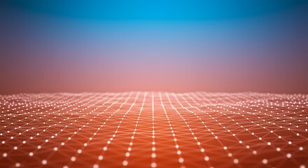 Abstract background with orange grid and blue gradient for modern technology