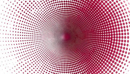 Abstract swirling pattern of crimson dots on white background creating a vortex illusion