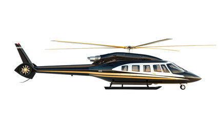 Fototapeta premium Luxury blue and white helicopter profile 