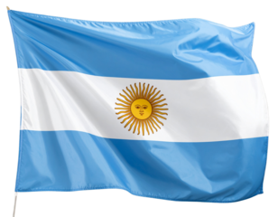  Argentina Flag Waving with Fabric Ripples and Highlights