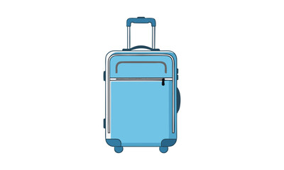 Flat vector of a suitcase for travel simple color.