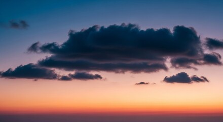 Naklejka premium Dramatic clouds at colorful sunset sky