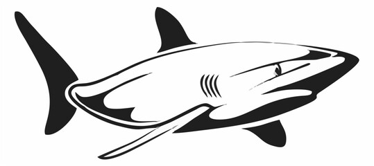 Shark icon. Sea predator logo...