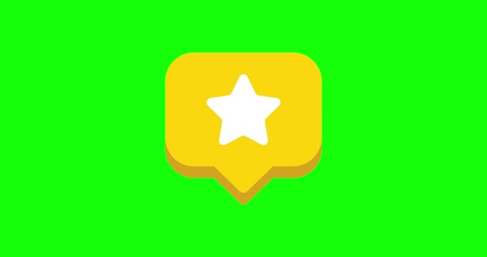 White star icon design on a yellow social media pill emerging from the bottom of the screen on a green chroma key.