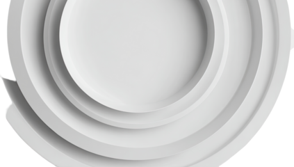 Abstract concentric circles in a light gray tone, creating a layered, three-dimensional effect