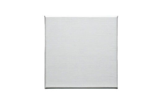 Square, blank, white surface.  A plain, light gray, slightly textured square tile or panel, viewed from above