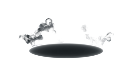 Circular platform surrounded by wispy smoke