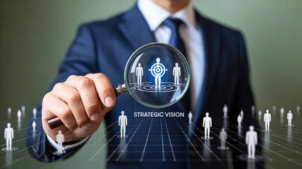 Strategic Vision Magnifying Focus on Targets, Goals, and Team Alignment for Business Growth