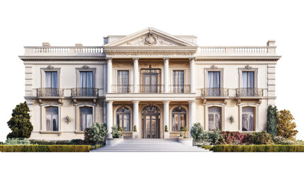 Obraz premium Classic beige luxury mansion with columns 