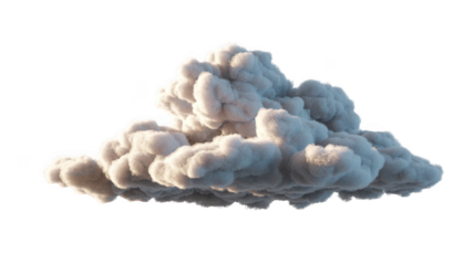 Detailed 3d render of a cumulus cloud isolated on transparent background