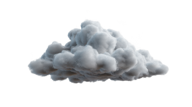 Fluffy white cloud isolated on transparent background