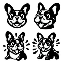 Fototapeta premium Bulldog Character Collection Cartoon Vector Illustration