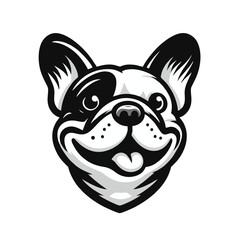 Smiling French Bulldog Mascot Logo Design