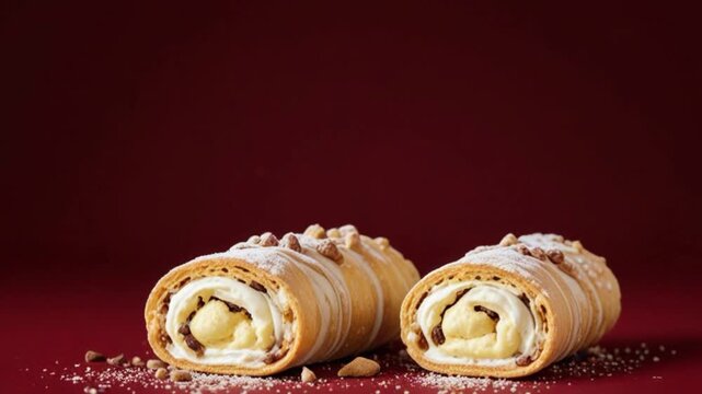Cannoli doce recheado com creme
