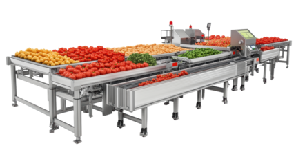 Automated conveyor for tomato packaging
