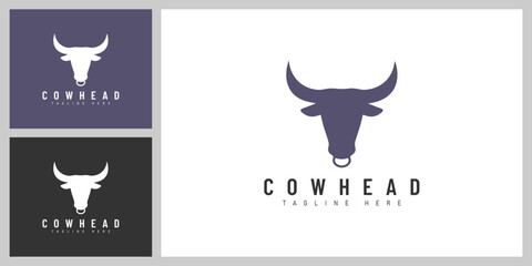 Minimalist Cow Head Logo – Modern Farm and Dairy Brand Vector Design