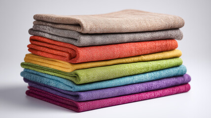 Stack of colorful fabric towels