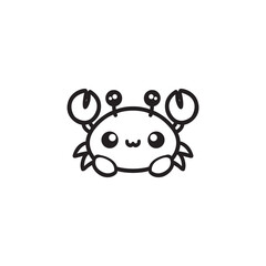 Crab icon for template logo or emblem