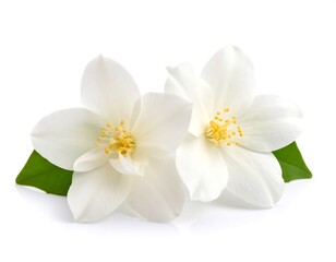 Obraz premium Two white jasmine flowers