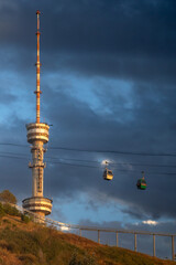 Obraz premium Almaty Kazakhstan cable car to Kok Tobe and TV tower