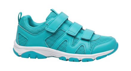 Teal Childrens Athletic Shoes with Adjustable Straps.