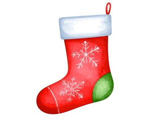 Watercolor Christmas stocking