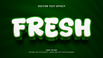 Editable text effect fresh 3d style premium vector