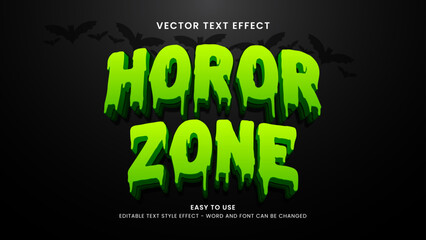 Editable text effect horor zone 3d style premium vector