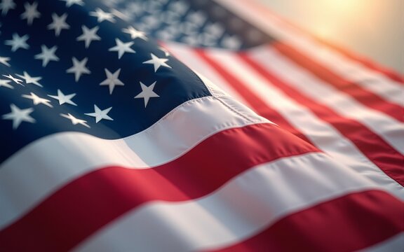 American flags, perfect image for Veterans Day.  American patriotism concept. November 11th - Honoring all who served. High quality