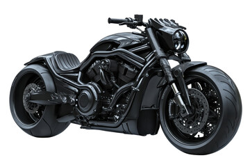 Fototapeta premium Matte black street motorcycle cruiser 