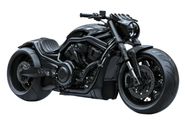 Matte black street motorcycle cruiser
