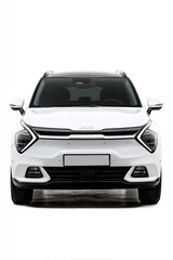 White SUV, front view, studio shot (2)